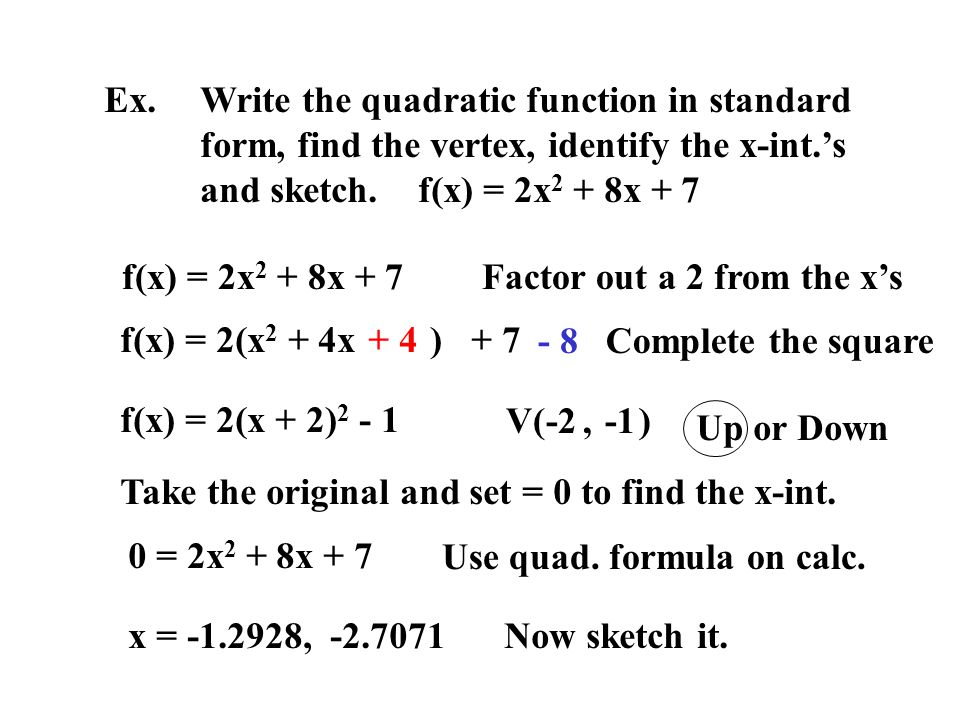 Forms & features of quadratic functions